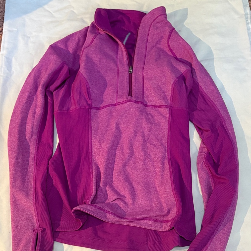 Lululemon Athletica Magenta Quarter-Zip Sweatshirt reversible